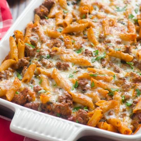 Light Turkey and Kale Pasta Bake