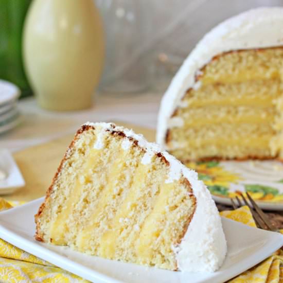 Lemon Coconut Snowball Cake