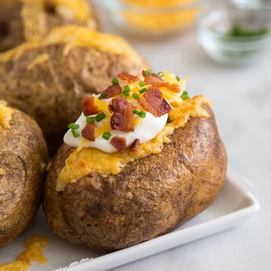 Cheddar Bacon Twice Baked Potato