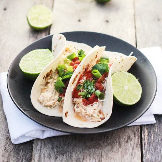 Slow Cooker Creamy Chicken Tacos