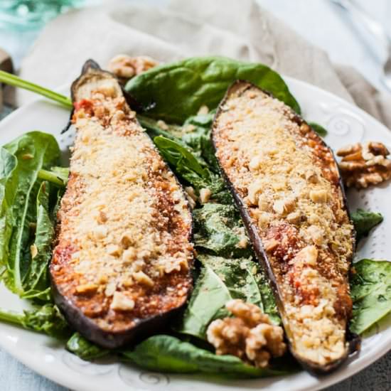 Marinara Stuffed Roasted Eggplant