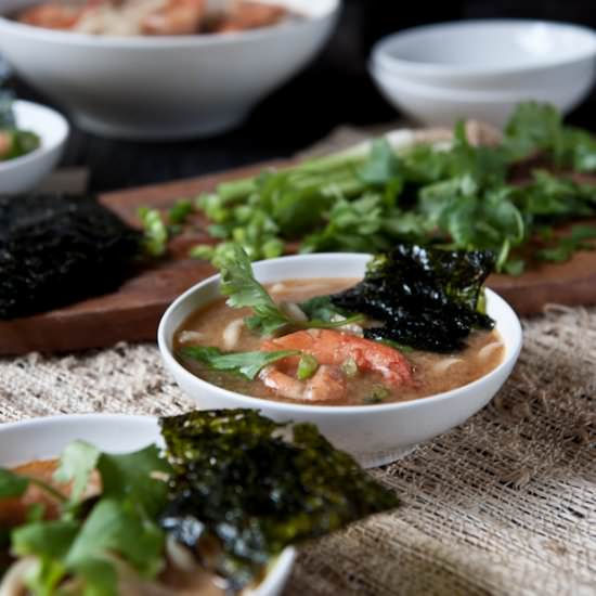 Spicy Miso Stout Udon Noodle Soup