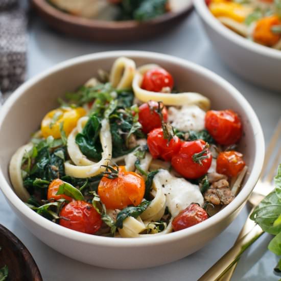 Italian Caprese Fettuccine
