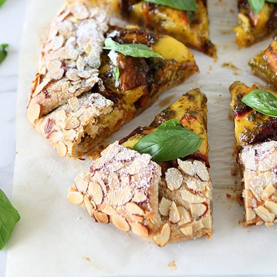 Peach Basil Galette with Almond