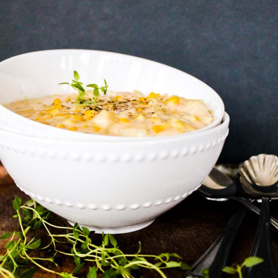 Roasted Corn White Cheddar Chowder