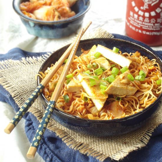 Stir-Fried Kimchi Ramen Bowl