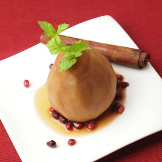Pomegranate Poached Pears
