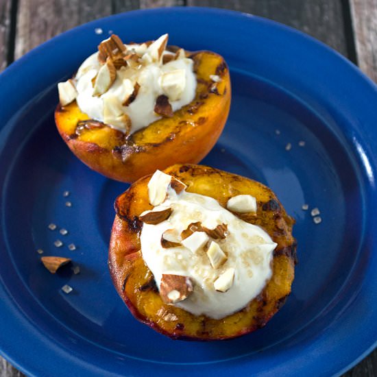 Grilled Peaches with Whipped Cream