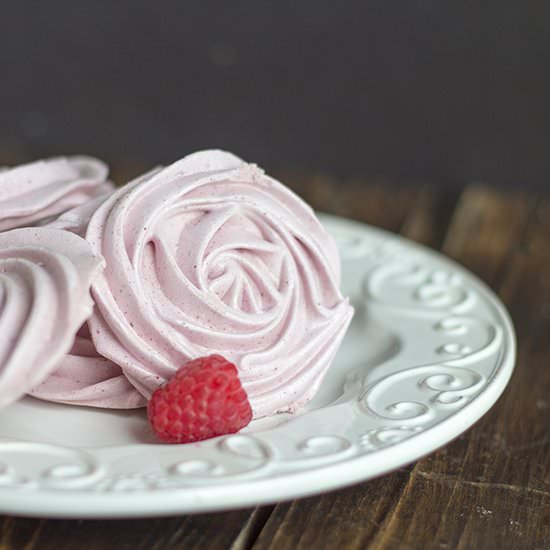 Raspberry Meringue Cookies