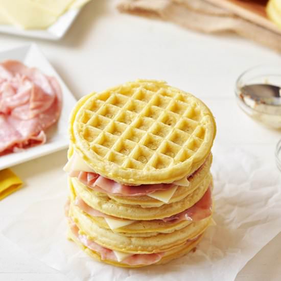 Waffle Ham and Cheese Sandwich