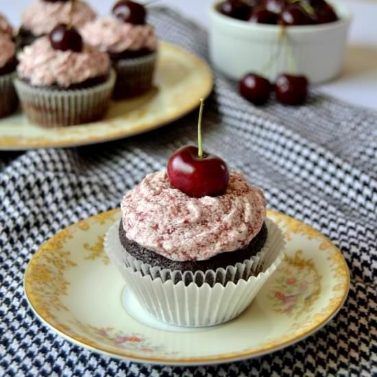 Chocolate Porter Cupcakes w/ Cherry