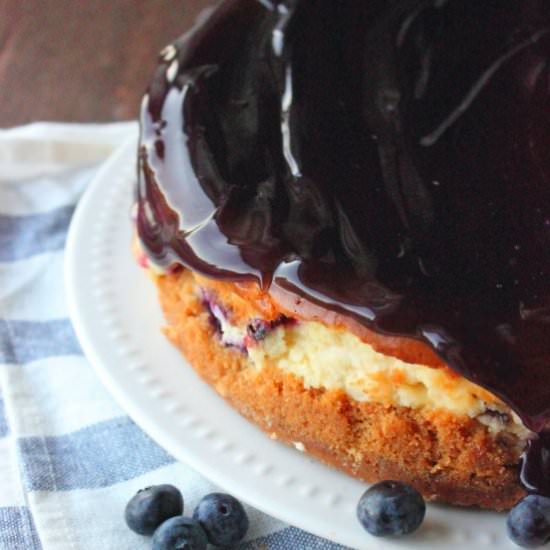 Blueberry White Chocolate Cheesecak