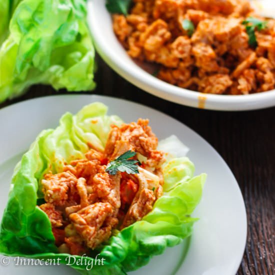 Buffalo Turkey Lettuce Wraps
