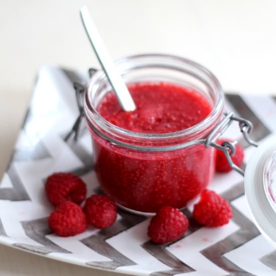 Raspberry Chia Jam Without Sugar