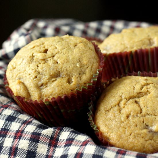 Whole Wheat Banana Maple Muffins