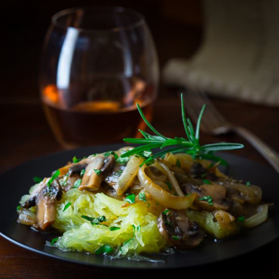 Spaghetti Squash w Mushroom Sauce