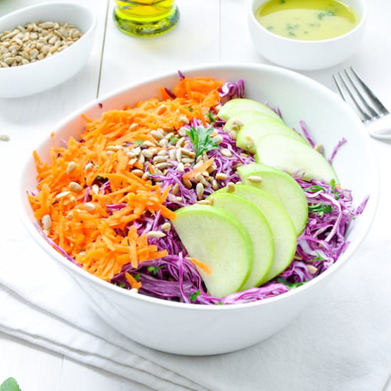 Purple Cabbage, Green Apple Salad
