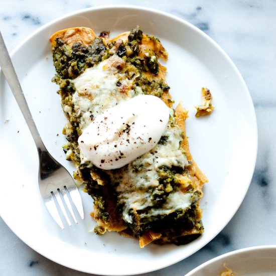 Roasted Poblano Chicken Enchiladas