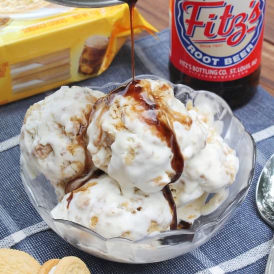 No-Churn Root Beer Float Ice Cream