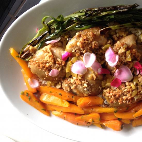 Chicken with Saffron and Hazelnuts