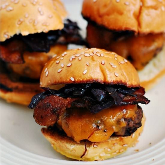 Bacon, Onion and Cheddar Sliders