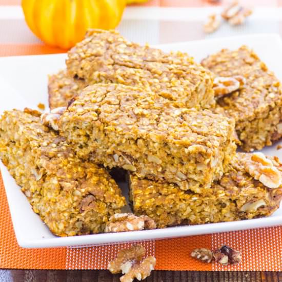 Pumpkin Protein Oat Bars