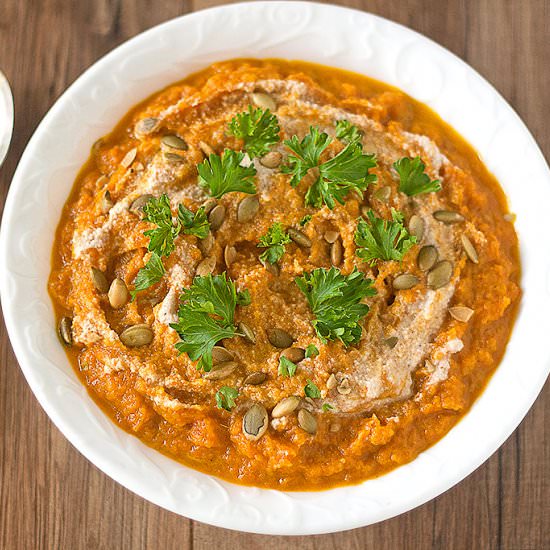 Carrot Ginger Soup & Cashew Cream