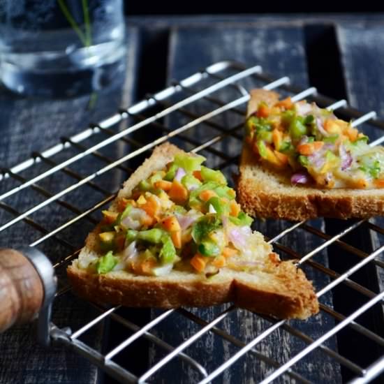 Vegetable Cheese Toast
