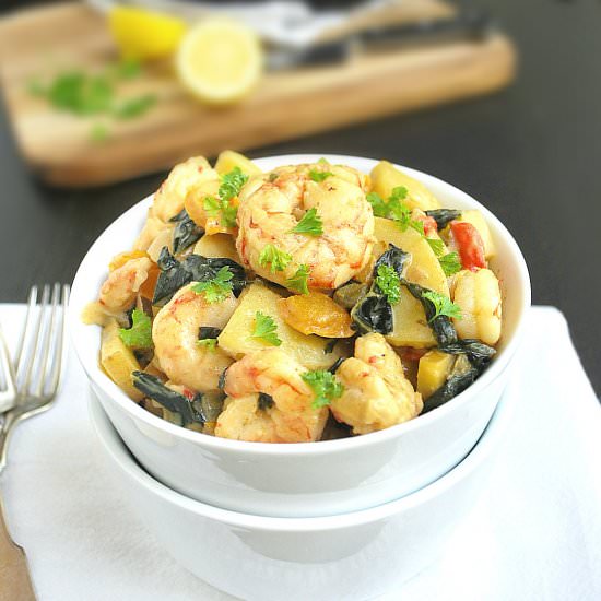 Creamy Shrimp, Potatoes & Kale
