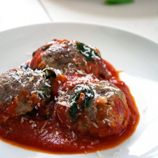 Goat Cheese Stuffed Meatballs