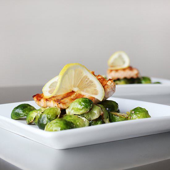 Salmon w Organic Brussels Sprouts
