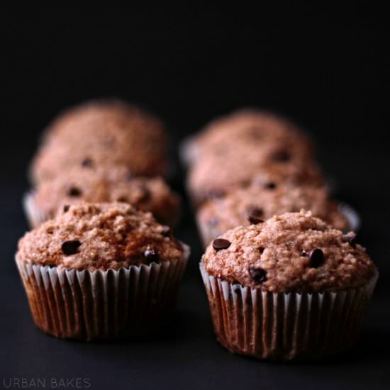 Chocolate Chip Streusel Pumpkin Muffins