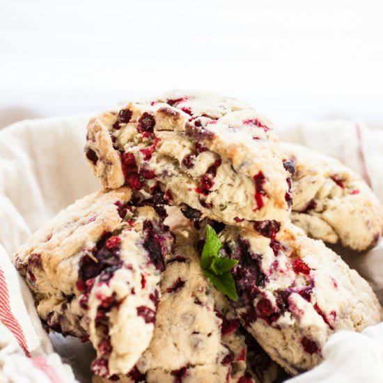 Cranberry and Mint Cream Scone