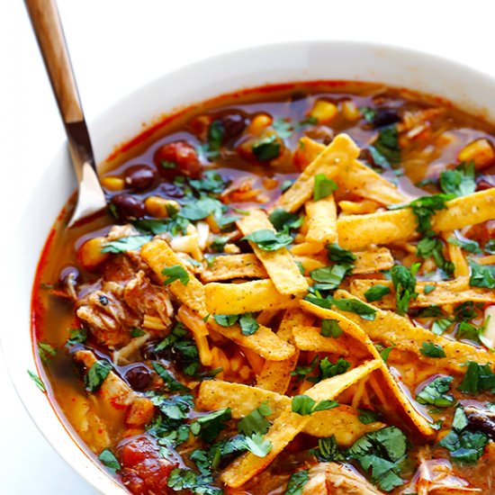 Slow Cooker Chicken Enchilada Soup