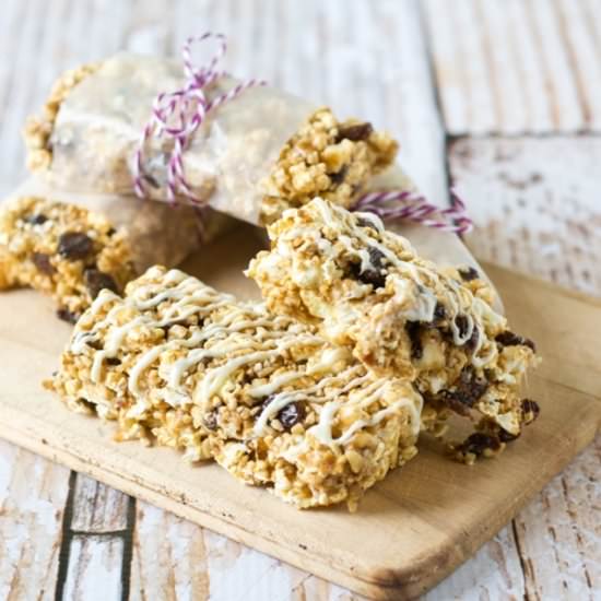 OATMEAL RAISIN POPCORN BARS