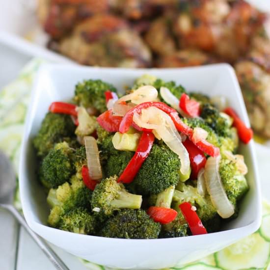 Spicy Roast Garlic Broccoli