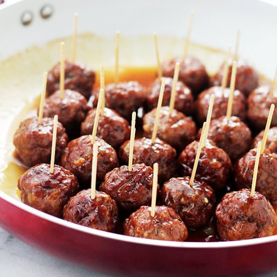 Brown Sugar-Glazed Turkey Meatballs