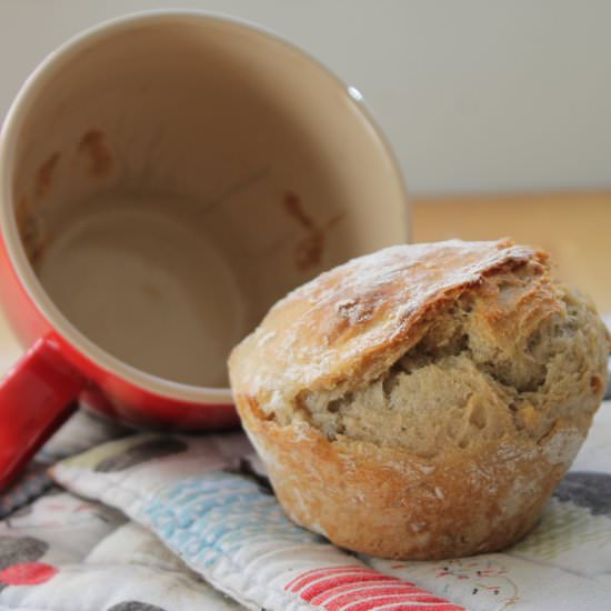 No-Knead Cupbreads