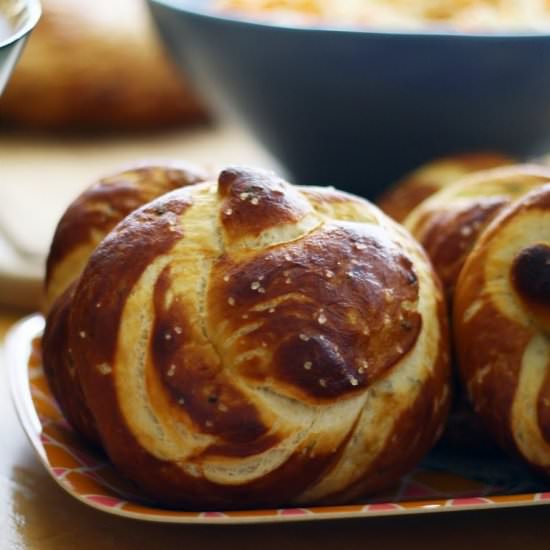Soft Pretzels with Rosemary