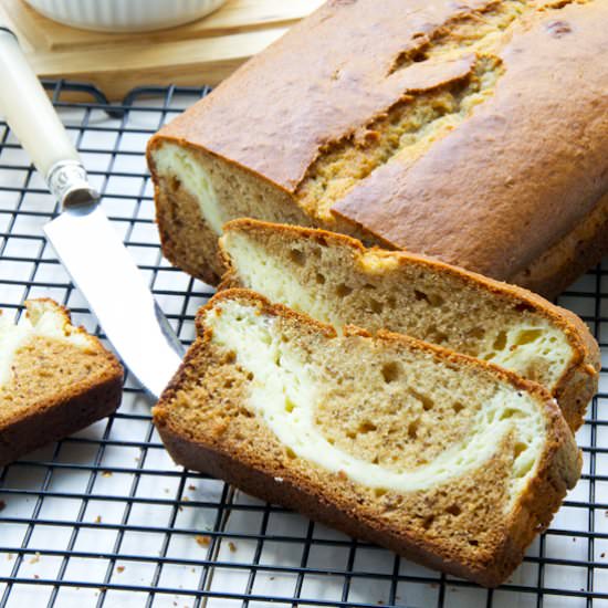 Cream cheese filled banana bread