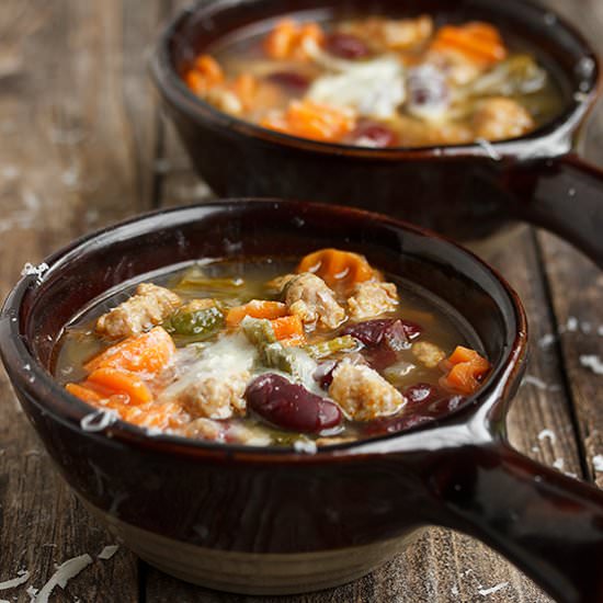 Tuscan Kale, Bean and Sausage Soup