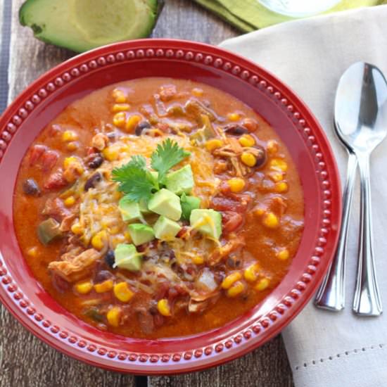 Slow Cooker Chicken Enchilada Soup
