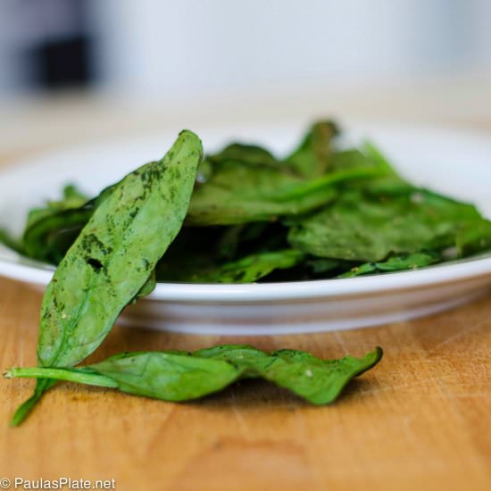 Baked Spinach Crisps