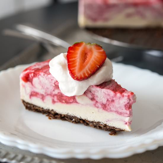 Strawberry Swirl Cheesecake