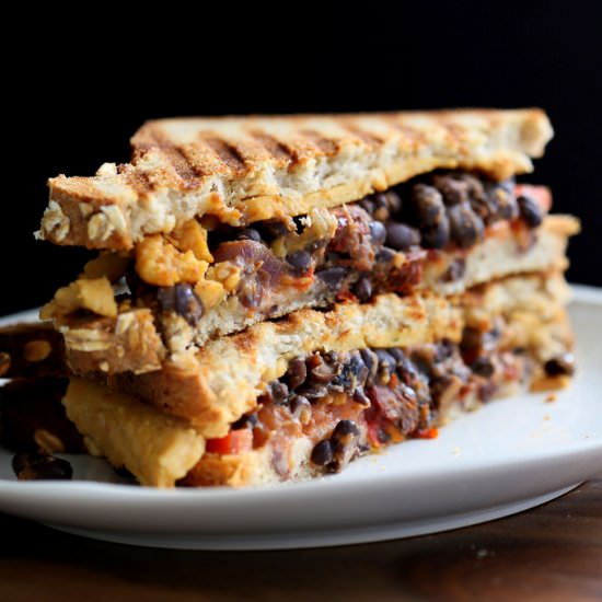 Black Bean Nacho cheese Sandwich