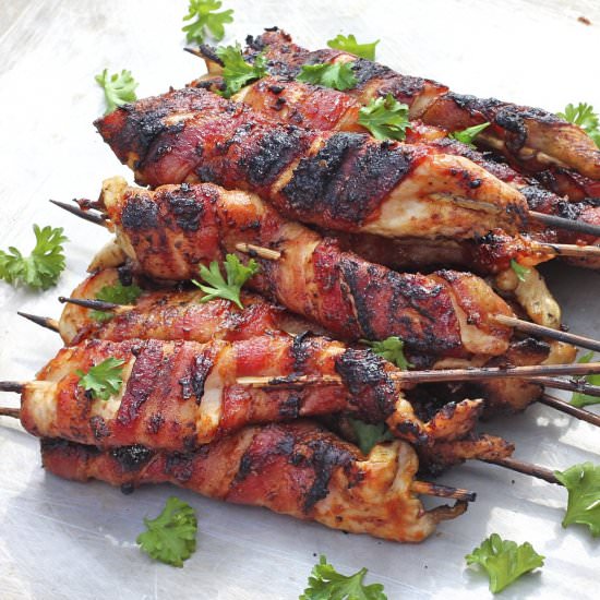 Bacon-Wrapped Chicken Skewers