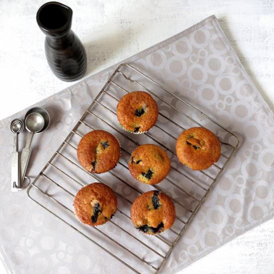 Eggless Blueberry Muffins