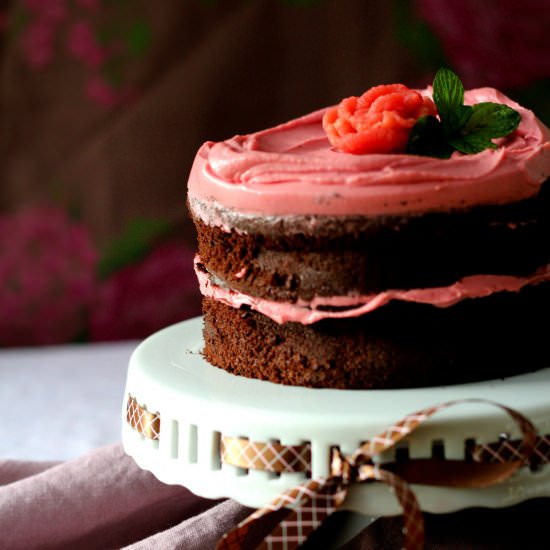 Chocolate raspberry cake
