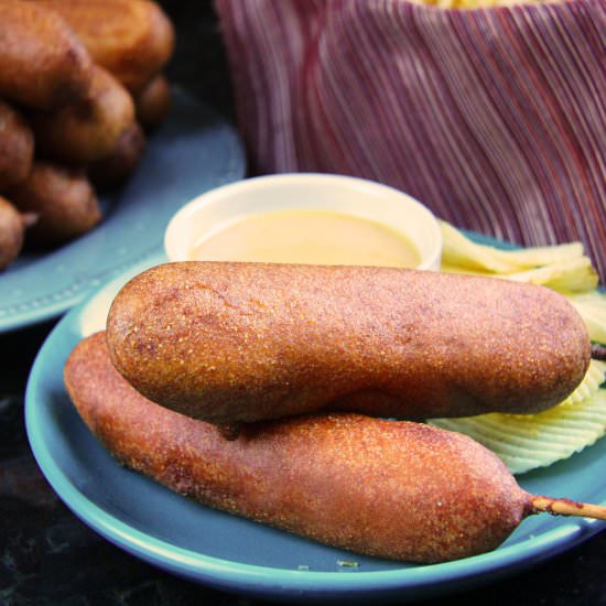 Easy Corn Dogs with Honey Mustard