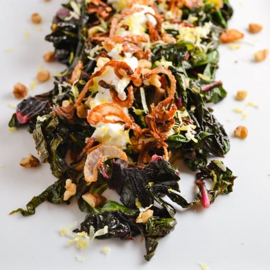Swiss Chard w/ Crispy Shallots